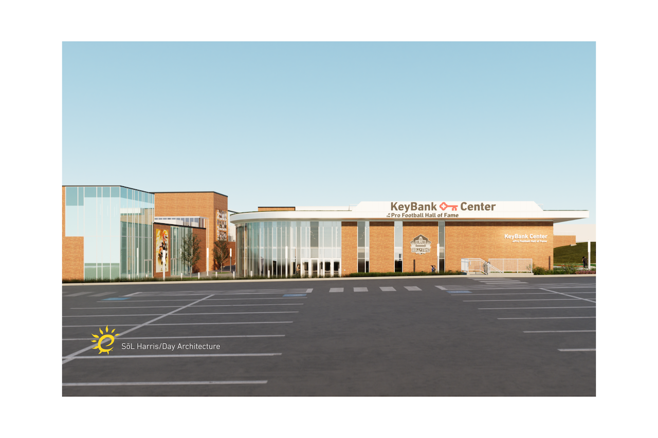 Elevation rendering view of the KeyBank Center, Canton, Ohio.